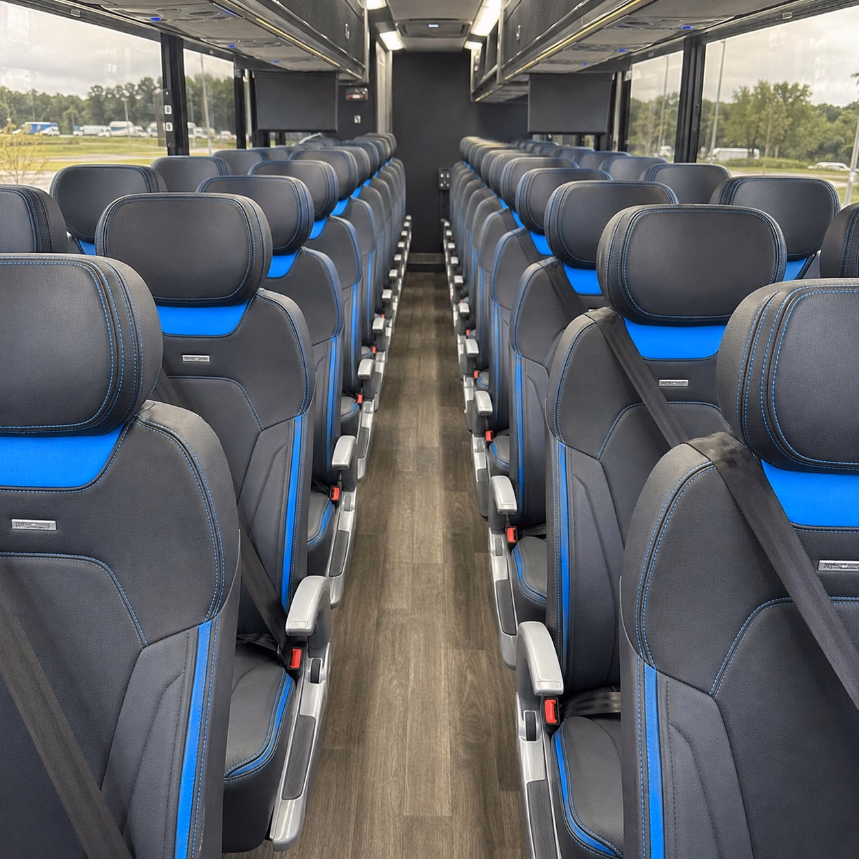 56 passenger charter bus inside